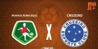 Foto: Arte/Jogada10 - Legenda: Mushuc Runa recebe a Raposa pela quarta rodada da Copa Sul-Americana / Jogada10