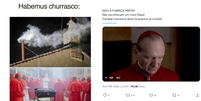Espera por resultado do conclave e expectativa por fumaça branca geram memes  Foto: Reprodução/X