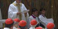 O novo papa, Leão XIV, celebrou nesta sexta-feira, 9, sua primeira missa como líder da Igreja Católica  Foto: Reprodução/X/Vatican News