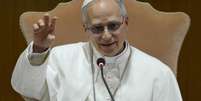 Papa Leão XIV durante uma reunião com cardeais no Vaticano no dia 10 de meio de 2025.  Foto: © AFP PHOTO / VATICAN MEDIA / RFI