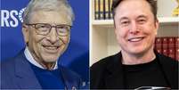 Os empresários bilionários Bill Gates (à esq.), um dos fundadores da Microsoft; e Elon Musk, presidente da Tesla e da SpaceX e diretor de tecnologia do Twitter  Foto: Wikipédia/Wikipédia