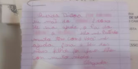 SP: vítima de violência doméstica é resgatada após pedir ajuda em bilhete escolar escondido  Foto: Divulgação/Polícia Civil