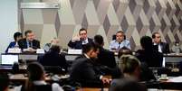 O ministro Wolney Queiroz está respondendo perguntas dos senadores sobre o esquema de fraudes no INSS Foto: Saulo Cruz/Agência Senado