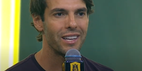Kaká durante entrevista coletiva da Kings League  Foto: Reprodução/Youtube