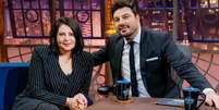 Sonia Lima e Danilo Gentili no 'The Noite'  Foto: Reprodução/SBT / Márcia Piovesan