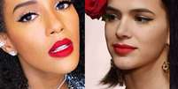 Se a sua mãe não te ensinou, eu te ensino: aqui vão 5 dicas para nunca mais errar a aplicação do batom vermelho.  Foto: Reprodução/Instagram, @taisaraujo @iza/Getty Images / Purepeople