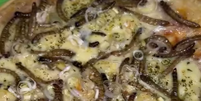 Mulher come pizza de tenébrio e viraliza  Foto: Reprodução/Instagram