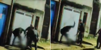 Policiais foram flagrados espancando homem durante abordagem em SP  Foto: Reprodução/TV Globo