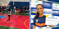 Rayssa Leal defendeu escola em partida de handebol  Foto: reprodu&ccedil;&atilde;o/Instagram @rayssalealsk8