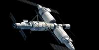 Estação Espacial Chinesa Tiangong, em 2022 Foto: Reprodução/Getty Images