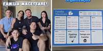 Família Macettare é formada por Kel, Bruno, Diego, Jennifer e dois adolescentes  Foto: Reprodução | Instagram | afamiliamacettare