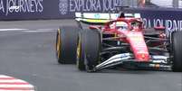 Charles Leclerc após choque com Lance Stroll em treino livre Foto: Reprodução / F1