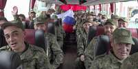Soldados russos que foram libertados pela Ucr&acirc;nia  Foto: ANSA / Ansa - Brasil
