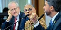 Senador Marcos Rogério (PL-RO) cortou o microfone de Marina pelos minutos finais da audiência  Foto: Geraldo Magela/Agência Senado / Estadão
