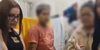 Nayara Macedo, a Any Awuada, com colegas de cela  Foto: Reprodução