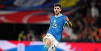 Beraldo com a camisa da Seleção Brasileira  Foto: Getty Images/Mike Egerton/PA Images