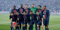 Jogadores do PSG antes de semifinal da Liga dos Campeões  Foto: Getty Images/Jean Catuffe