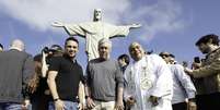 Ancelotti durante visita ao Cristo Redentor  Foto:  @rafaelribeirorio l CBF