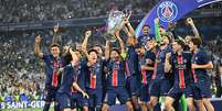 PSG celebra título inédito da Champions com goleada sobre a Inter de Milão  Foto: Mustafa Yalcin/Anadolu via Getty Images