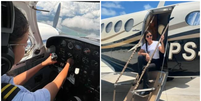 Quem é a piloto de 23 anos que comandou pouso de emergência de Lívia Andrade   Foto: Reprodução/Instagram/@naypbtz