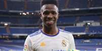 Divulgação/Real Madrid - Legenda: Vini Jr aparece no top 10 dos jogadores mais valiosos do mundo  Foto: Jogada10