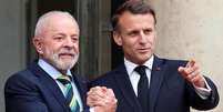 Lula &eacute; recebido por Macron na Fran&ccedil;a  Foto: ANSA / Ansa - Brasil
