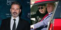 Jimmy Kimmel, Elon Musk e Donald Trump  Foto: Fotos: Mindy Small/Getty Images e Andrew Harnik/Getty Images / Rolling Stone Brasil