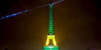 Torre Eiffel iluminada com as cores do Brasil  Foto: Ricardo Stuckert