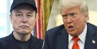 O bilionário norte-americano Elon Musk, ex-conselheiro de Donald Trump, criticou duramente o presidente americano e seu projeto de orçamento apresentado ao Congresso.  Foto: © Evan Vucci / AP / Montage RFI / RFI