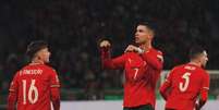  Foto: Divulgação / seleção portuguesa - Legenda: Cristiano Ronaldo celebra gol pela seleção de Portugal / Jogada10