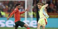  Foto: Divulgação/ UEFA EURO - Legenda: Cristiano Ronaldo marca em jogo que valeu o título da Nations a Portugal / Jogada10