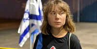 O Ministério das Relações Exteriores de Israel compartilhou uma foto da ativista sueca Greta Thunberg, depois que as forças israelenses interceptaram o barco de ajuda em que ela estava Foto: Ministério das Relações Exteriores de Israel / BBC News Brasil