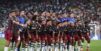 Jogadores do Fluminense juntos antes de final contra o Manchester City Foto: Lars Baron/FIFA/Getty Images