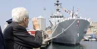 Mattarella recebe Amerigo Vespucci em Gênova  Foto: ANSA / Ansa - Brasil