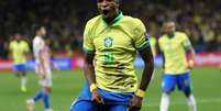 Autor do gol da classifica&ccedil;&atilde;o &agrave; Copa do Mundo 2026, Vini celebra: "Muito feliz"   Foto: Wagner Meier/Getty Images / Esporte News Mundo