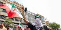 Manifestação no centro de Teerã contra ataques israelenses  Foto: ANSA / Ansa - Brasil
