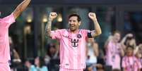 Lionel Messi (Inter Miami) celebrando seu gol contra o Columbus Crew, no dia 31.05.2025 Foto: Associated Press / Alamy Stock Photo