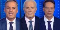 Leandro Stoliar, Celso Freitas e Sergio Aguiar: Record surpreende com movimentações em seu principal telejornal  Foto: Reproduções