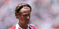 Marcos Llorente, do Atlético de Madrid, durante a partida do Grupo B da Copa do Mundo de Clubes da FIFA 2025 entre o Paris Saint-Germain FC e o Club Atlético de Madrid, no Estádio Rose Bowl, em 15 de junho de 2025  Foto: Catherine Ivill - AMA/Getty Images