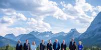 Líderes do G7 posam para foto em Kananaskis, no Canadá  Foto: ANSA / Ansa - Brasil