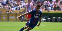 Désiré Doué (PSG) durante jogo contra o Atlético de Madrid, no dia 15.06.2025 Foto: Associated Press / Alamy Stock Photo