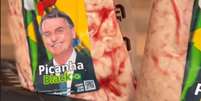 Gustavo Gayer compartilha foto de picanha com o rosto de Jair Bolsonaro no rótulo  Foto: @gusgayer via Instagram / Estadão