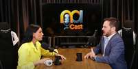 Márcia Dantas na entrevista com Marcelo Torres: os dois ocuparam bancadas de telejornais no SBT  Foto: Reprodução