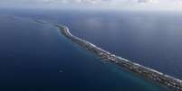 Funafuti, ilha principal de Tuvalu em imagem a&eacute;rea de 2011.  Foto: &copy; AP/Alastair Grant / RFI