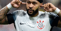 Holand&ecirc;s Memphis Depay comemorando gol pelo Corinthians   Foto: Rodrigo Coca/Ag&ecirc;ncia Corinthians / G&aacute;vea News