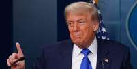 Donald Trump em coletiva de imprens na Casa Branca  Foto: Getty Images / BBC News Brasil