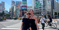 Luciana Gimenez e o filho mais novo, Lorenzo, no Japão  Foto: Reprodução/Instagram/@lucianagimenez