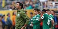 Técnico Abel Ferreira à frente de seus comandados no Palmeiras  Foto: César Greco/Palmeiras / Flickr