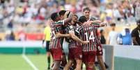 Jogadores do Fluminense comemoram gol contra o Al-Hilal   Foto: LUCAS MERÇON/FLUMINENSE F.C.