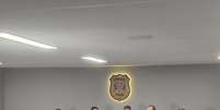 Delegados do Departamento Estadual de Investigações Criminais (Deic) da Polícia Civil de São Paulo concedem entrevista sobre o suspeito de participar de ataque hacker.  Foto: Lucas Agrela/Estadão / Estadão